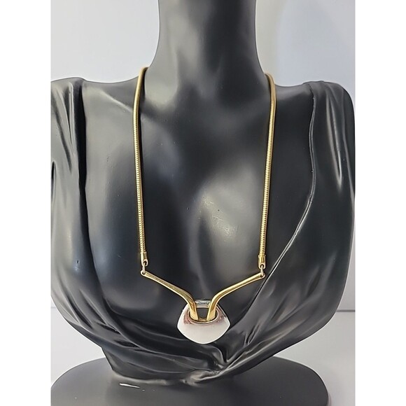 Vintage Amway Necklace Rope Chain Gold Tone Silver Tone Pendant Jewelry Costume - Picture 4 of 14